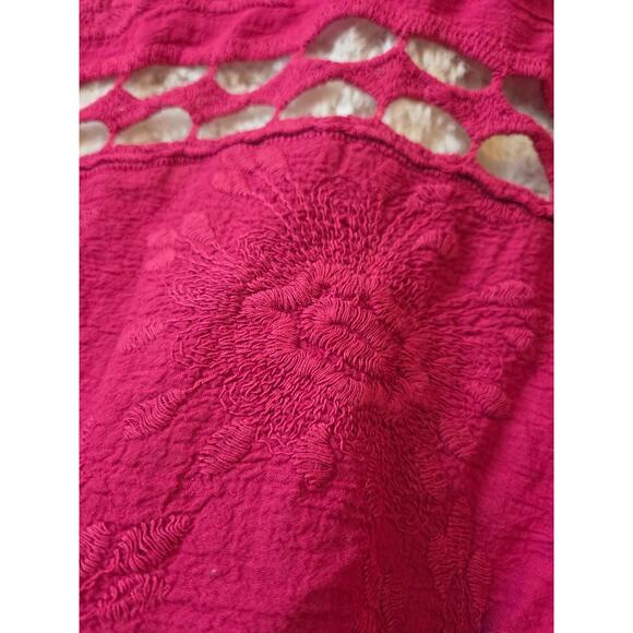 TORRID Crochet Lace Inset Floral Boho Kimono in Red size 3/4 - Picture 7 of 7